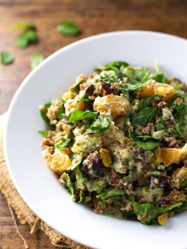 Moroccan Salad with Cilantro Orange Dressing - so many pretty and healthful ingredients and SO much flavor. | pinchofyum.com