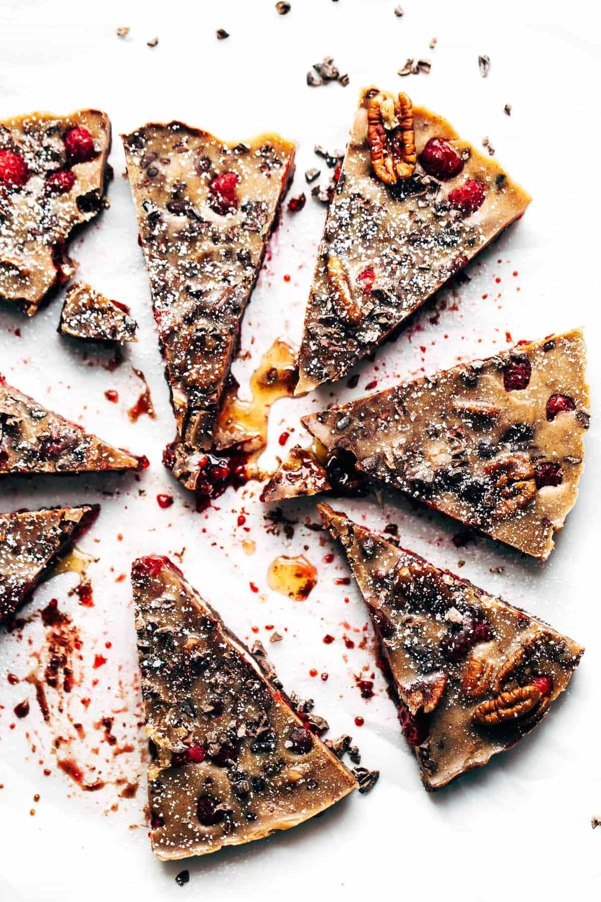 Chocolate Raspberry Almond Butter Bar pieces.