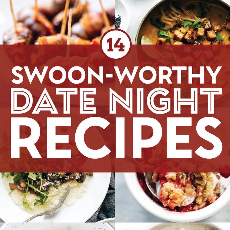 Date night recipes in a collage.