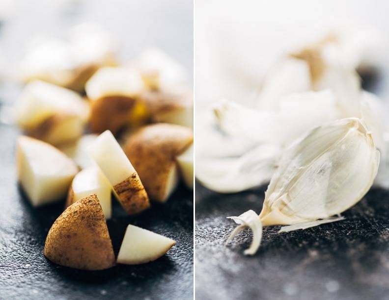 Potatoes and garlic.