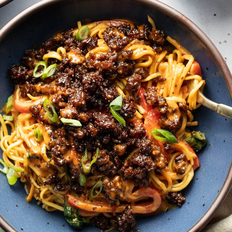 A picture of Caramelized Beef and Peanut Noodles