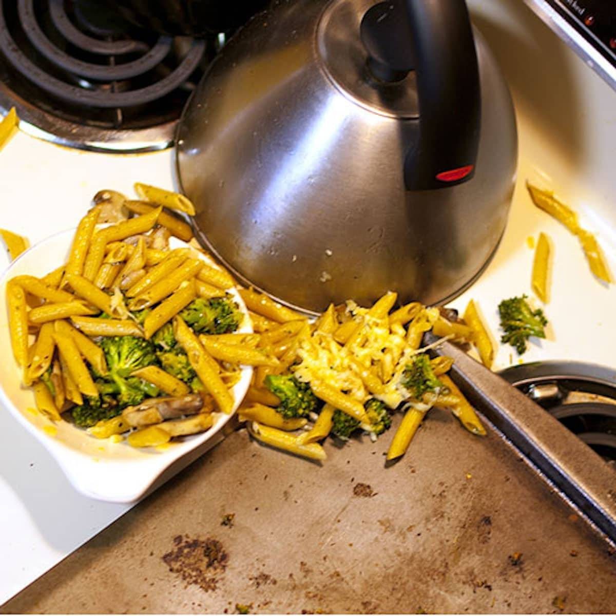 Pasta Spill in the kitchen.